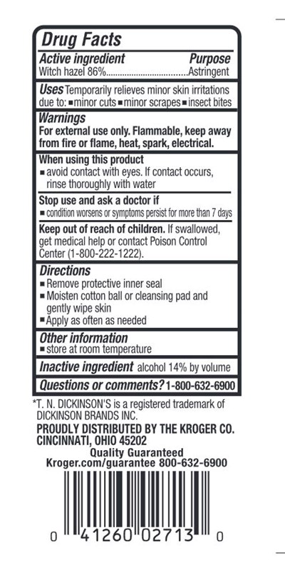 Bottle Back Label (Kroger Witch Hazel Back Label 1)
